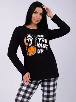 Жен. пижама с брюками "Ужастики" Черный р. 50