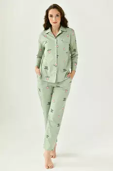 Жен. пижама с брюками "Волшебство" Зеленый р. 52