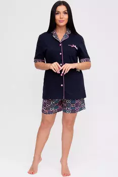 Жен. пижама с шортами арт. 23-0087 Темно-синий р. 52