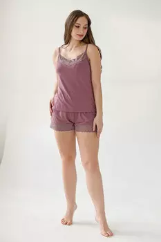 Жен. пижама с шортами "Флирт" Сиреневый р. 54