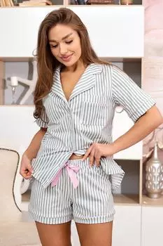 Жен. пижама с шортами "Мармелад Оливковый" р. 46