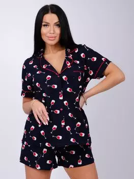 Жен. пижама с шортами "Византия" Черный р. 42