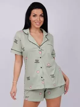 Жен. пижама с шортами "Византия" Оливковый р. 52