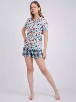 Жен. пижама с шортами "Зима" Серый р. 48