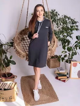 Жен. платье "арт. 17-0046 Антрацит" р. 48