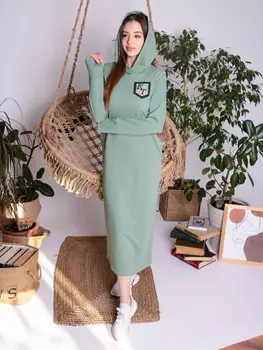 Жен. платье "арт. 17-0160 Оливковый" р. 44