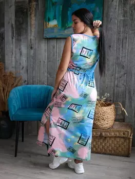 Жен. платье "арт. 17-0251 Голубой" р. 48