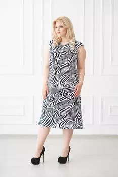 Жен. платье "арт. 19-0138 Черно-белый" р. 46