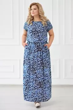 Жен. платье арт. 19-0140 Голубой р. 46