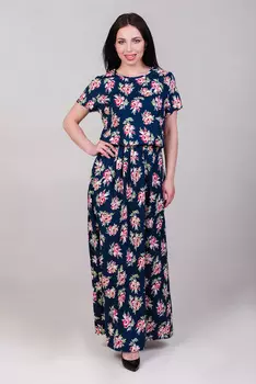 Жен. платье арт. 19-0140 Индиго р. 46