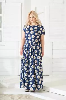Жен. платье "арт. 19-0140 Ромашки" р. 46