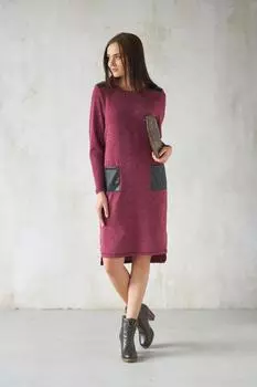 Жен. платье "арт. 19-0206 Бордо" р. 46