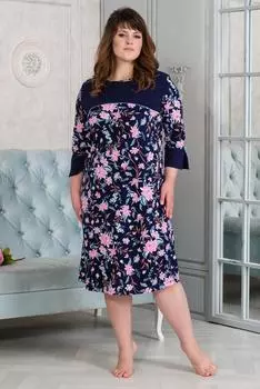 Жен. платье "арт. 19-0435 Темно-синий" р. 46