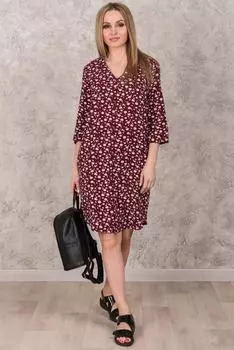 Жен. платье "арт. 19-0468 Бордовый" р. 48
