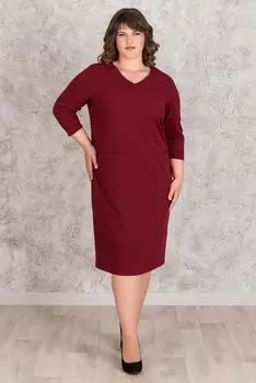 Жен. платье "арт. 19-0576 Бордовый" р. 50