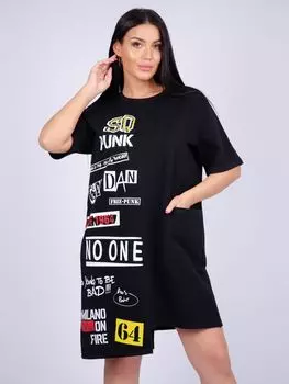 Жен. платье домашнее "Фрида" Черный р. 46