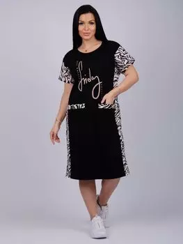 Жен. платье домашнее "Иволга" Черный р. 52