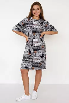 Жен. платье домашнее "Кьяра" Серый р. 56