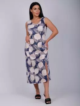 Жен. платье домашнее "Небо" Синий р. 58