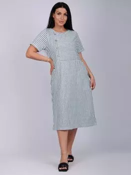 Жен. платье домашнее "Жардин" Серо-зеленый р. 58