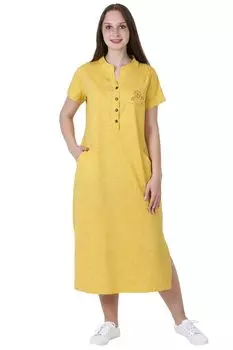 Жен. платье "Лен" Желтый р. 50