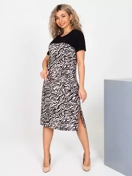 Жен. платье повседневное "Аида" Бежевый р. 58