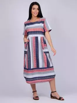 Жен. платье повседневное "Александра" Красный р. 52