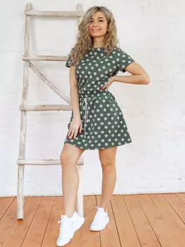 Жен. платье повседневное арт. 16-0694 Зеленый р. 48