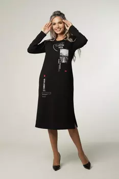 Жен. платье повседневное арт. 17-0395 Черный р. 50