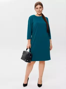 Жен. платье повседневное арт. 17-0464 Петроль р. 46