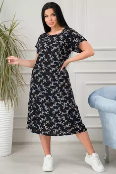 Жен. платье повседневное арт. 19-0802 Черный р. 64