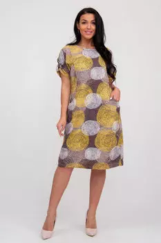 Жен. платье повседневное "арт. 23-0306 Коричневый" р. 60