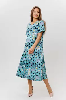 Жен. платье повседневное арт. 23-0539 Бирюзовый р. 52
