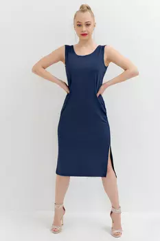 Жен. платье повседневное арт. 24-0075 Индиго р. 46