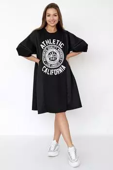 Жен. платье повседневное "Атланик Черный" р. 44-54