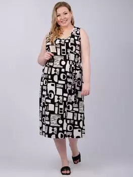 Жен. платье повседневное "Бали" Бежевый р. 52