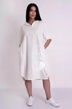 Жен. платье повседневное "Beauty" Белый р. 52-54