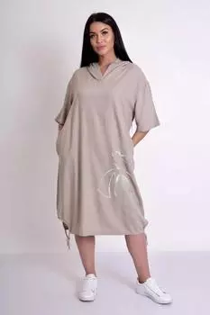 Жен. платье повседневное "Beauty" Бежевый р. 56-58