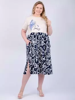 Жен. платье повседневное "Делия" Темно-синий р. 50