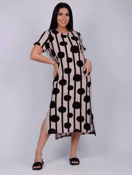 Жен. платье повседневное "Гриф" Бежевый р. 58