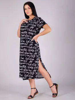 Жен. платье повседневное "Гриф" Черный р. 46