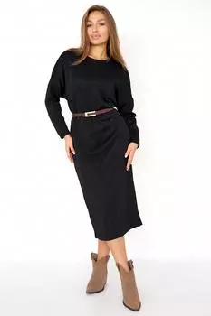 Жен. платье повседневное "Каралина" Черный р. 44