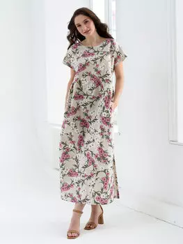 Жен. платье повседневное "Кострома" Розовый р. 52