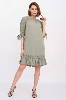 Жен. платье повседневное "Лика" Хаки р. 42