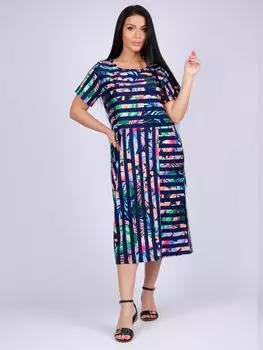 Жен. платье повседневное "Линда" Синий р. 60