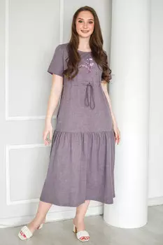 Жен. платье повседневное "Майский букет" Капучино р. 50