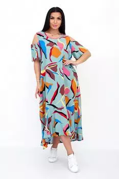 Жен. платье повседневное "Манго" Мятный р. 54