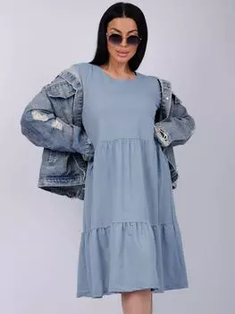 Жен. платье повседневное "Мирра" Голубой р. 48