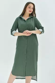 Жен. платье повседневное "Морское" Зеленый р. 46