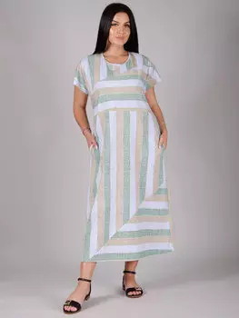 Жен. платье повседневное "Пари" Оливковый р. 54